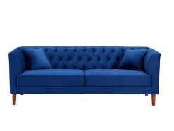 Vente-unique Stoffen Zitbank-Driezits-Chesterfield-Bank Van Nachtblauw Velours Arsene