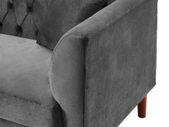 Vente-unique Chesterfield Zitbank-Driezits-Chesterfield-Bank Van Antracietkleurig Velours Arsene
