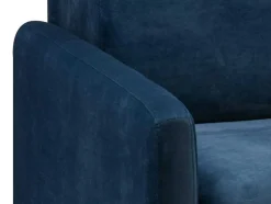 Vente-unique Speciale Modellen Zitbanken & Fauteuils-Driezits-Expressbedbank Van Fluweel Calife - Nachtblauw - Slaapruimte 140 Cm - Matras 14 Cm