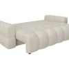 Vente-unique Designer Zitbank-Driezitsslaapbank Van Cremekleurige Bouclestof Issoro