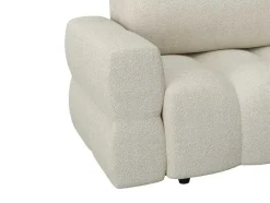 Vente-unique Designer Zitbank-Driezitsslaapbank Van Cremekleurige Bouclestof Issoro