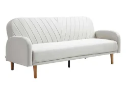 Vente-unique Scandinavisch-Driezitsslaapbank Van Cremekleurige Stof Venafra