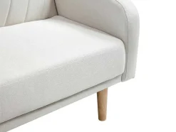 Vente-unique Scandinavisch-Driezitsslaapbank Van Cremekleurige Stof Venafra