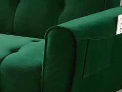 Vente-unique 2En 3-Zitsbank-Driezits-Slaapbank Van Fluweel Polani - Nachtblauw