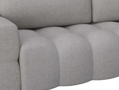 Vente-unique Designer Zitbank-Driezitsslaapbank Van Lichtgrijze Bouclestof Issoro
