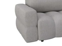 Vente-unique Designer Zitbank-Driezitsslaapbank Van Lichtgrijze Bouclestof Issoro