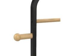 Vente-unique Kleine Opberger En Slaapkameraccessoire-Dubbele Kledingrek Selin - L65 Cm - Zwart Metaal En Beukenhout