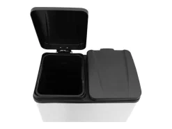 Monstershop Keukenaccessoire En -Opbergruimte-Dubbele Pedaalemmer 60 L - Wit