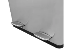 Monstershop Keukenaccessoire En -Opbergruimte-Dubbele Pedaalemmer 60 L - Zilver