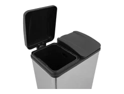 Monstershop Keukenaccessoire En -Opbergruimte-Dubbele Pedaalemmer 60 L - Zilver