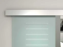 Vente-unique Schuifdeur-Dubbelwandige Schuifdeur - H205 X L166Cm - Gehard Glas - Astana
