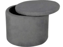Venture Home Poef-Dunken Poef, Hocker Met Opbergruimte O51Cm Teddystof Bruin.