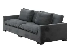 Vente-unique Modulair-Durham Bank 3 Persoons Fluweel Donkergrijs.