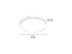 EPIKASA Plafondlamp-Easy Plafondlamp, Satijn, Wit, 31X31X9 Cm,
