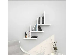 Homemania Boekenkast & Vitrine-Eclipse Plank, Wit, 80X20X81,6 Cm, Epikasa