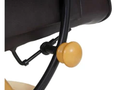 Vente-unique Fauteuil Leer-Edmonton Fauteuil Met Kruk, Bruin, Naturel Bruin
