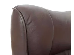 Vente-unique Fauteuil Leer-Edmonton Fauteuil Met Kruk, Bruin, Naturel Bruin