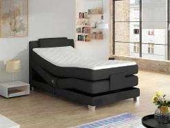Palacio Elektrisch Relaxatiebed-Eenpersoons Boxspring Met Elektrische Bedbodem + Matras En Dekmatras Castel - 100X200Cm - Antraciet