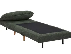 Vente-unique Uitklapbare Fauteuil-Eenpersoons Slaapbank Van Fluweel Ribstof Palula - Donkergroen