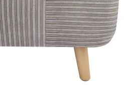 Vente-unique Uitklapbare Fauteuil-Eenpersoons Slaapbank Van Fluweel Ribstof Palula - Lichtgrijs