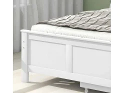 ModernLuxe Tweepersoonsbed-Eenpersoonsbed 90X200Cm In Massief Hout Met 2 Laden - Wit