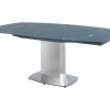 Vente-unique Eettafel-Eettafel Talicia Uitschuifbaar Van Gehard Glas En Metaal - 6 Tot 8 Personen - Grijs