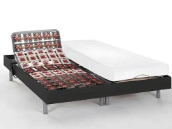 DREAMEA Elektrisch Relaxatiebed-Elektrisch Bed - Bedbodem En Matras - Latex Cassiopee Iii Van - Okin Motoren - 2 X 90 X 200 Cm - Zwart