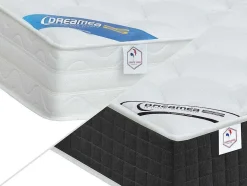 DREAMEA Elektrisch Relaxatiebed-Elektrisch Relaxbed Met Pocketveren En Vormgeheugenmatras Phanes Van - Okin Motoren - Zwart 2 X 80 X 200 Cm