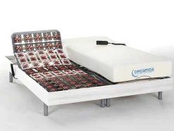 DREAMEA Elektrisch Relaxatiebed-Elektrische Bedbodem En Matras Met Vormgeheugen Hesiode Iii Van - Motoren Okin - Wit - 2 X 80 X 200 Cm