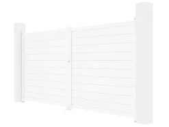 EXPERTLAND Hekjes & Poorten-Elektrische Draaipoort Van Aluminium L355 X H181 Cm Wit - Nazario
