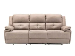 Vente-unique Elektrische Relaxbanken-Elektrische Driezits Relaxbank Van Stof - Taupe - Dolene