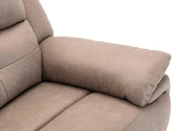 Vente-unique Elektrische Relaxbanken-Elektrische Driezits Relaxbank Van Stof - Taupe - Dolene