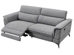 Vente-unique Elektrische Relaxbanken-Elektrische Driezits Relaxbank Macari - Stof - Grijs