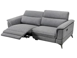Vente-unique Elektrische Relaxbanken-Elektrische Driezits Relaxbank Macari - Stof - Grijs