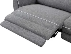 Vente-unique Elektrische Relaxbanken-Elektrische Driezits Relaxbank Macari - Stof - Grijs