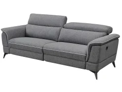 Vente-unique Elektrische Relaxbanken-Elektrische Driezits Relaxbank Macari - Stof - Grijs