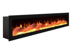 Skraut Home Haard-Elektrische Haard Led , 102X45X35Cm, 1 Opening, 1 Deur, Elektrische Haard, Hangend, Zwart