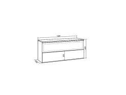 Skraut Home Haard-Elektrische Haard Led , 102X45X35Cm, 1 Opening, 1 Deur, Elektrische Haard, Hangend, Cement