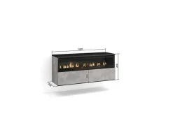 Skraut Home Haard-Elektrische Haard Led , 102X45X35Cm, 1 Opening, 1 Deur, Elektrische Haard, Hangend, Cement