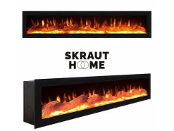Skraut Home Haard-Elektrische Haard Led , 102X45X35Cm, 1 Opening, 1 Deur, Elektrische Haard, Hangend, Cement