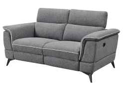 Vente-unique Bankstel 3+2-Elektrische Relaxbankstel 3+2 Macari - Stof - Grijs