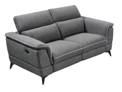Vente-unique Bankstel 3+2-Elektrische Relaxbankstel 3+2 Macari - Stof - Grijs