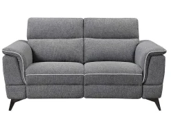 Vente-unique Bankstel 3+2-Elektrische Relaxbankstel 3+2 Macari - Stof - Grijs