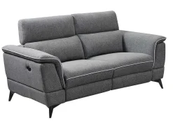 Vente-unique Bankstel 3+2-Elektrische Relaxbankstel 3+2 Macari - Stof - Grijs