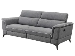 Vente-unique Bankstel 3+2-Elektrische Relaxbankstel 3+2 Macari - Stof - Grijs