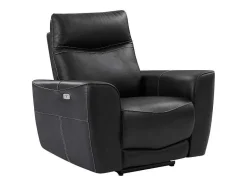 Vente-unique Set Zitbank + Fauteuil-Elektrische Relax-Driezitsbank En -Fauteuil Van Zwart Vaarsleer Damon