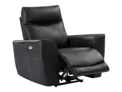Vente-unique Set Zitbank + Fauteuil-Elektrische Relax-Driezitsbank En -Fauteuil Van Zwart Vaarsleer Damon