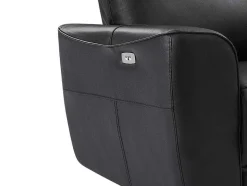 Vente-unique Set Zitbank + Fauteuil-Elektrische Relax-Driezitsbank En -Fauteuil Van Zwart Vaarsleer Damon