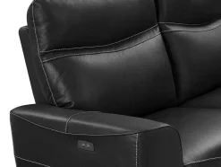 Vente-unique Set Zitbank + Fauteuil-Elektrische Relax-Driezitsbank En -Fauteuil Van Zwart Vaarsleer Damon