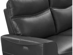 Vente-unique Elektrische Relaxbanken-Elektrische Relax-Driezitsbank Van Antracietgrijs Vaarsleer Damon